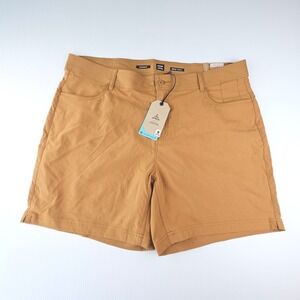 Prana Halle Short Plus II Womens 20W Earthbound Brown 7in Inseam ReZion NWT $69